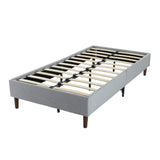 Light Grey Queen Bedframe with Wooden Slats
