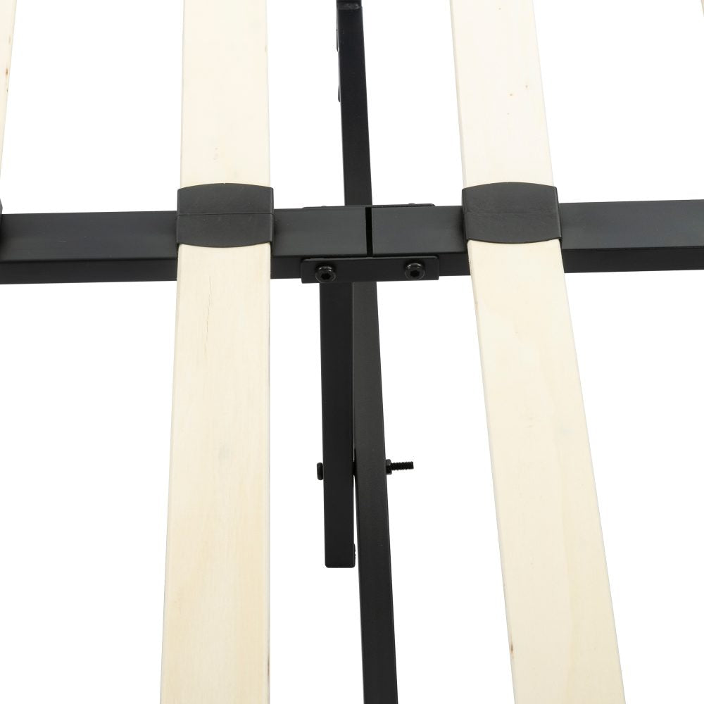 Light Grey Queen Bedframe with Wooden Slats
