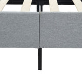 Light Grey Queen Bedframe with Wooden Slats
