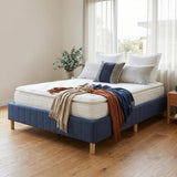 Vetralla Blue Double bed frame in a modern bedroom
