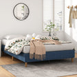 Metal bed frame mattress foundation in blue — double size — Allure Home Collections