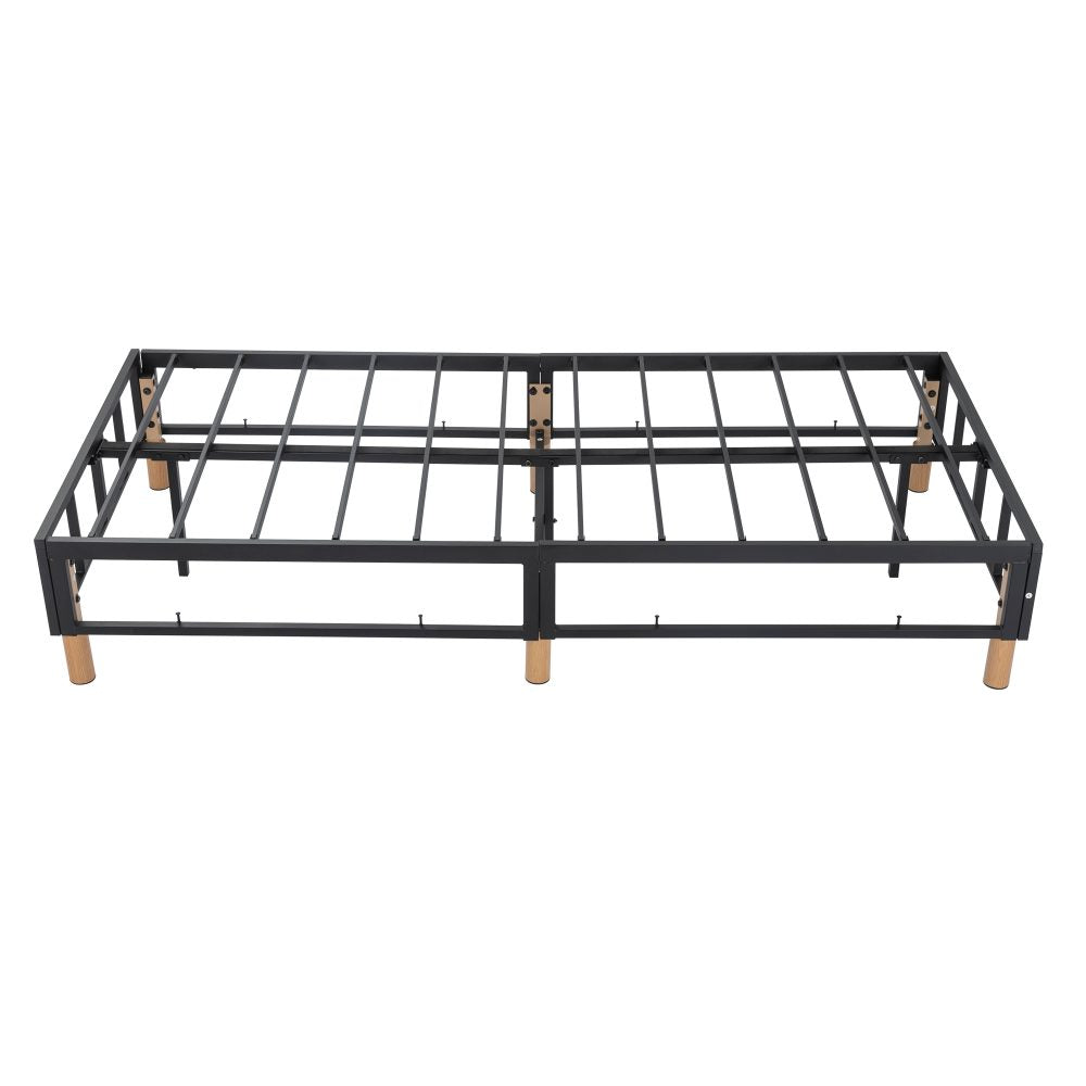 Blue double bed frame showing full proportions — Allure Home Collections