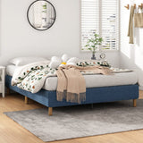Blue king bed frame headboard and upholstery detail — Allure Home Collections