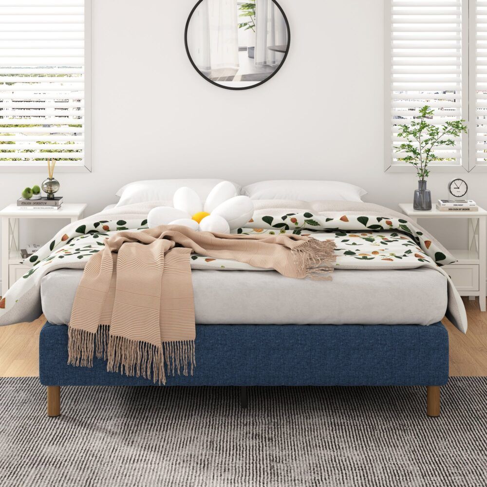 Vetralla Queen Bed Frame, Blue