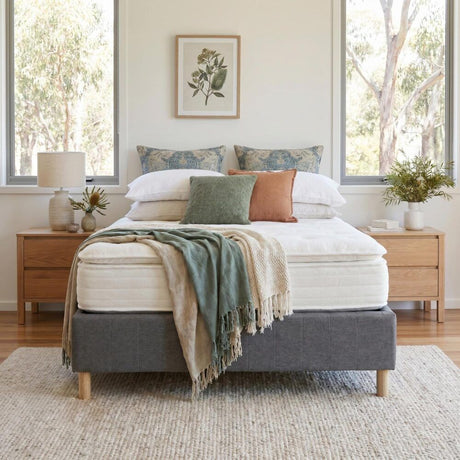 Vetralla Dark Grey King bed frame in a modern bedroom