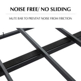 Dark grey metal king bed frame assembly detail — Allure Home Collections
