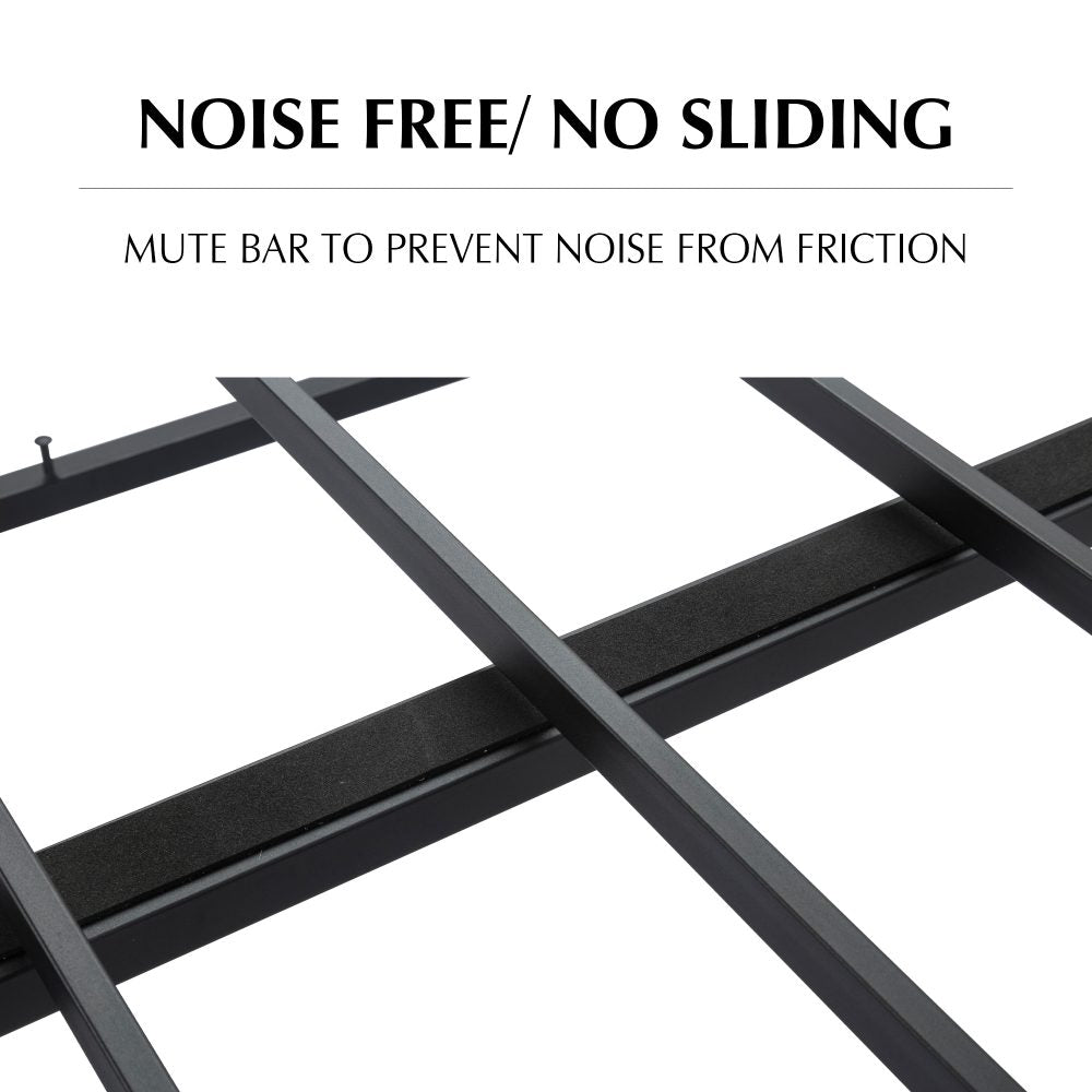 Elegant Dark Grey Metal Bedframe Foundation