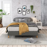 Elegant Dark Grey Metal Bedframe Foundation