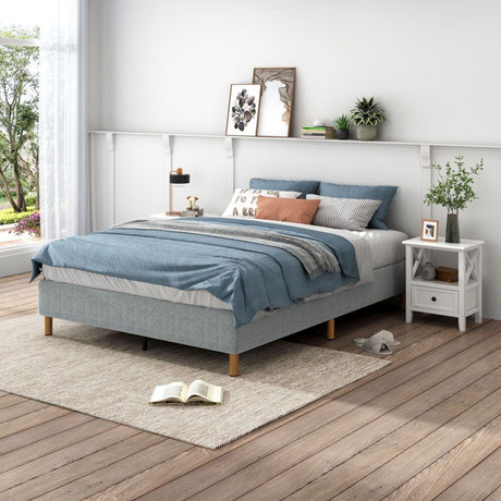 Vetralla Double Bed Frame, Light Grey