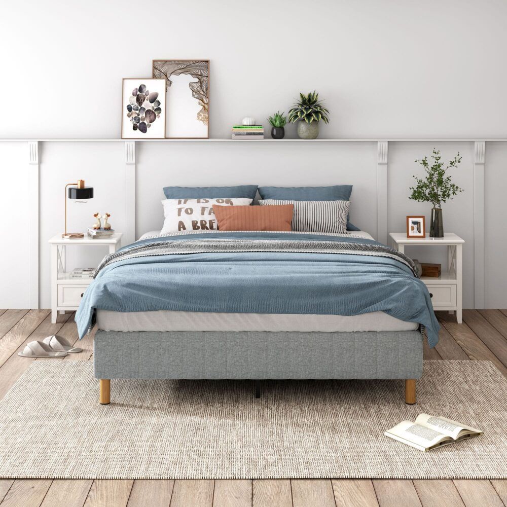 Vetralla King Bed Frame, Light Grey