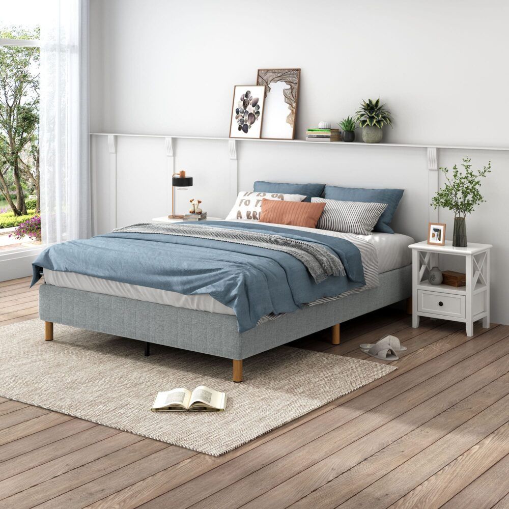 Vetralla King Bed Frame, Light Grey