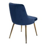 Kingsford blue velvet dining chair with gold metal legs