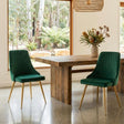Kingsford green velvet dining chair with gold metal legs