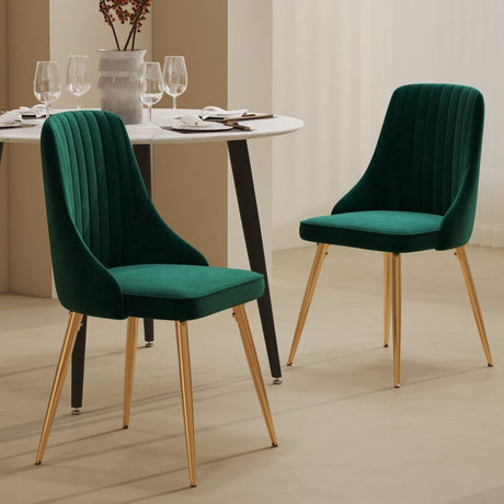 Kingsford green velvet dining chair with gold metal legs
