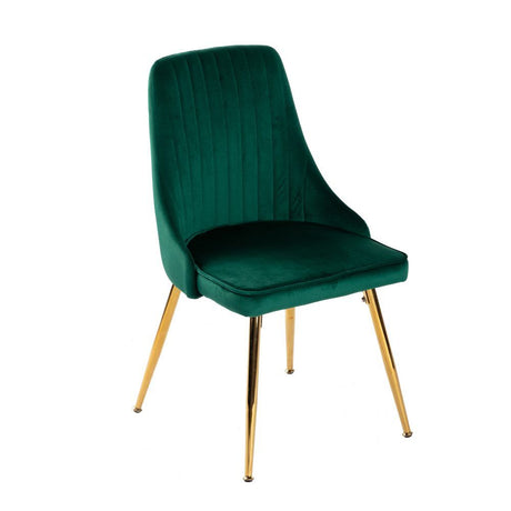 Kingsford green velvet dining chair with gold metal legs