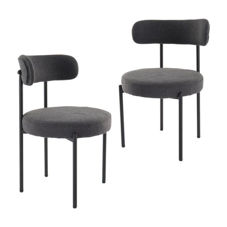 Angaston charcoal boucle dining chair in a modern dining room