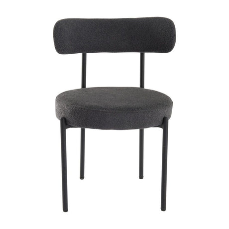 Angaston charcoal boucle dining chair in a modern dining room