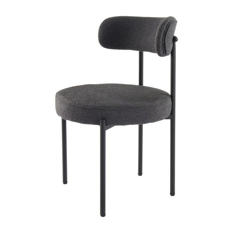 Angaston charcoal boucle dining chair in a modern dining room