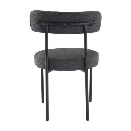 Angaston charcoal boucle dining chair in a modern dining room