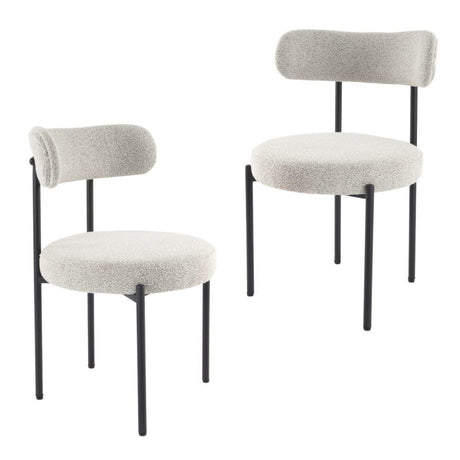 Angaston white boucle dining chair in a modern dining room