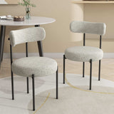Lobethal Boucle Dining Chair, White Quartz 2pcs