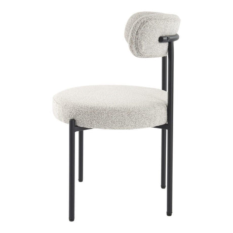 Angaston white boucle dining chair in a modern dining room