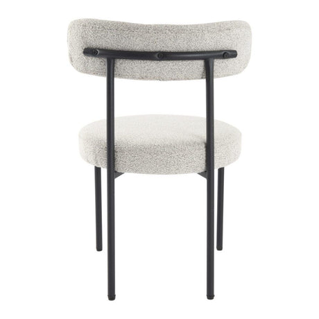 Angaston white boucle dining chair in a modern dining room