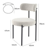 Lobethal Boucle Dining Chair, White Quartz 2pcs