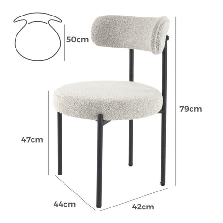 Angaston Dining Chair, White 2pcs