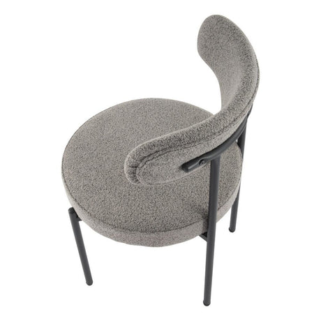 Angaston grey boucle dining chair in a modern dining room