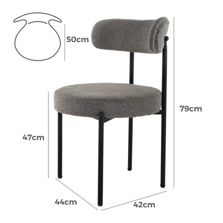 Angaston Dining Chair, Grey 2pcs