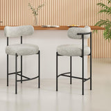 Shoreham Boucle Bar Stool, White 2pcs