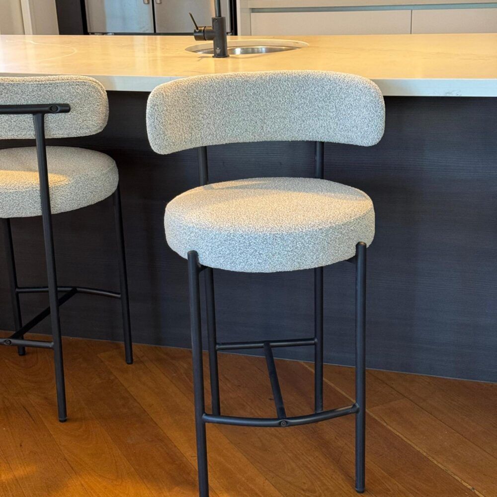 Shoreham Boucle Bar Stool, White 2pcs