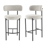 Shoreham Boucle Bar Stool, White 2pcs