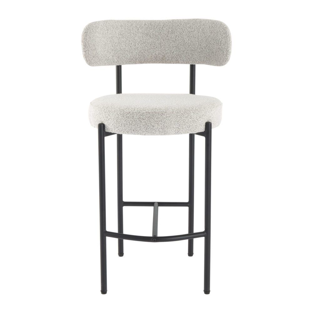 Shoreham Boucle Bar Stool, White 2pcs