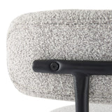 Pair of Elsa white quartz boucle bar stools in styled dining setting — Allure Home Collections