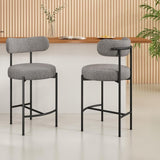 Mount Martha Boucle Bar Stool, Grey 2pcs