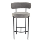 Mount Martha Boucle Bar Stool, Grey 2pcs