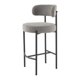 Mount Martha Boucle Bar Stool, Grey 2pcs