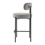 Mount Martha Boucle Bar Stool, Grey 2pcs