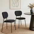 Stockwell charcoal teddy boucle armless dining chair