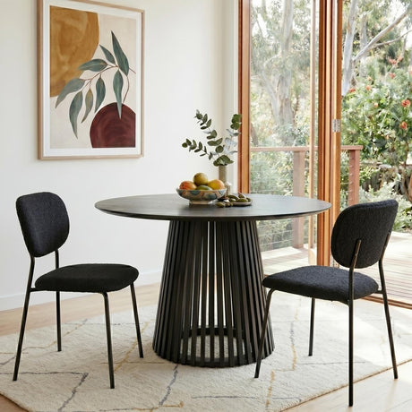 Stockwell charcoal teddy boucle armless dining chair