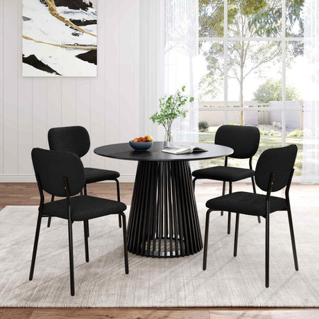 Stockwell charcoal teddy boucle armless dining chair