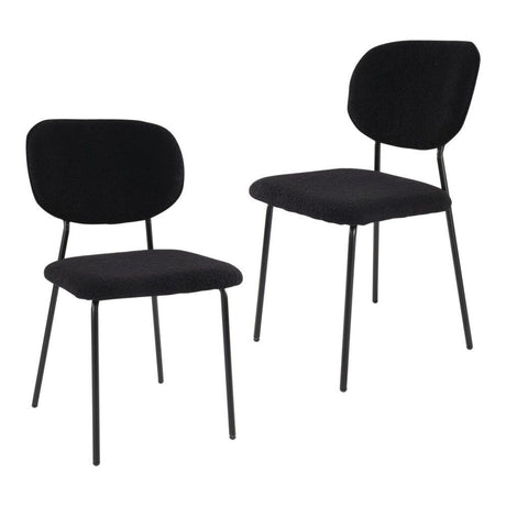 Stockwell charcoal teddy boucle armless dining chair