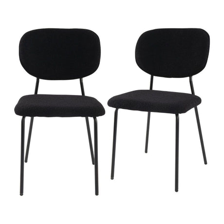 Stockwell charcoal teddy boucle armless dining chair