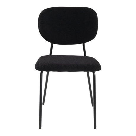 Stockwell charcoal teddy boucle armless dining chair