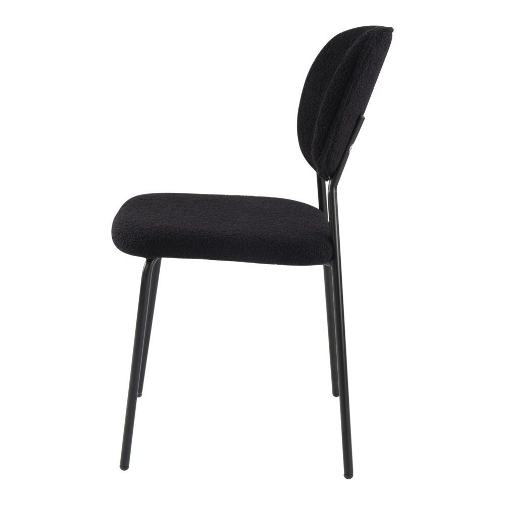 Stockwell charcoal teddy boucle armless dining chair