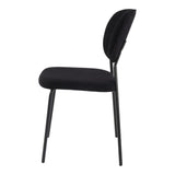 Stockwell charcoal teddy boucle armless dining chair