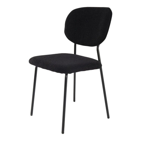 Stockwell charcoal teddy boucle armless dining chair