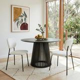 Stockwell white teddy boucle armless dining chair